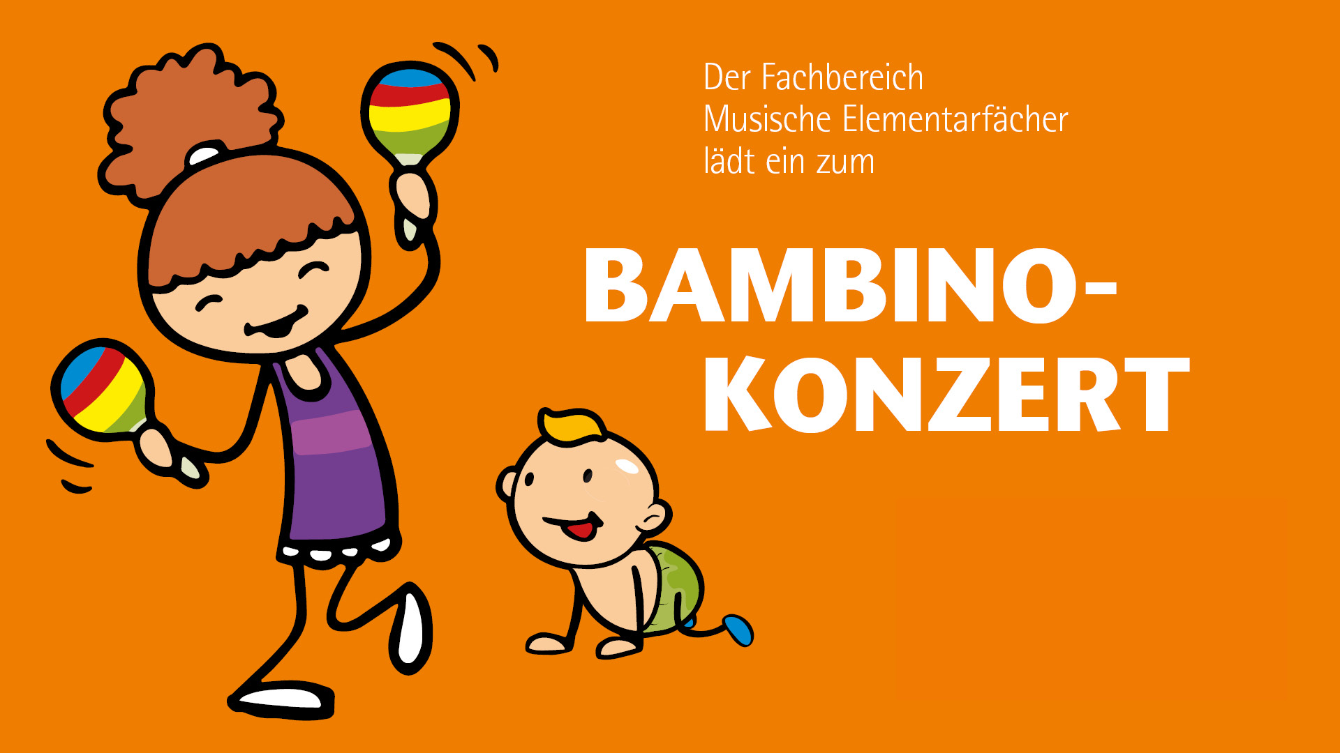 Mädchen mit bunte Rasseln tanzt, Baby schaut begeistert zu